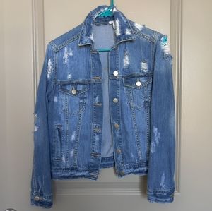 BP Nordstrom XXS Distressed Denim Jean Jacket